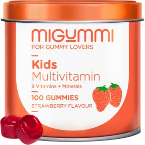 Gominolas sabor fresa para niños - 100 gummies multivitaminas