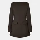 Mini Dress Cacao para Mujer con Cuello Barco - Jack Wills