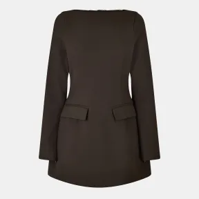 Mini Dress Cacao para Mujer con Cuello Barco - Jack Wills