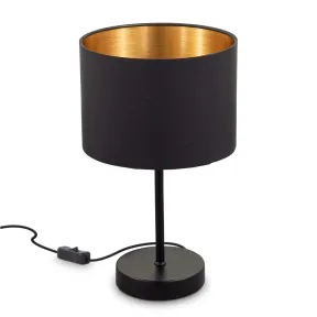 Lámpara de mesa LED con pantalla de tela B.K.Licht, 40W