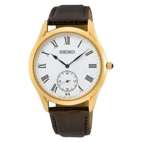 Reloj Dorado Seiko Classic SRK050P1 con Cristal de Zafiro