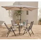 Málaga Conjunto de Jardín: Mesa + 4 Sillas + Parasol 20% Off