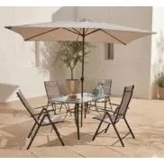 Málaga Conjunto de Jardín: Mesa + 4 Sillas + Parasol 20% Off