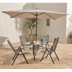 Málaga Conjunto de Jardín: Mesa + 4 Sillas + Parasol 20% Off