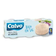 Atún Calvo natural bajo en sal, 18 latas a 0,59€ cada una