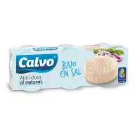 Atún Calvo natural bajo en sal, 18 latas a 0,59€ cada una