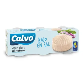 Atún Calvo natural bajo en sal, 18 latas a 0,59€ cada una