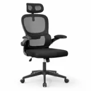 Silla de oficina ergonómica con respaldo de malla y reposacabezas ajustable