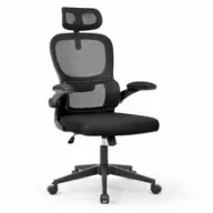 Silla de oficina ergonómica con respaldo de malla y reposacabezas ajustable