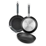 Sartenes BRA Master: set de 3 de aluminio forjado (20, 24, 28 cm)