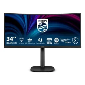 Monitor Curvo Philips 34" UltraWide QHD 120Hz con KVM USB-C