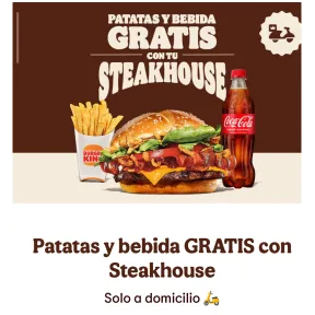GRATIS: Patatas y bebida con tu Steakhouse a domicilio
