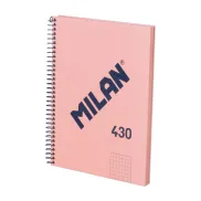 Cuaderno A5 MILAN cuadrícula rosa 80 hojas tapa dura