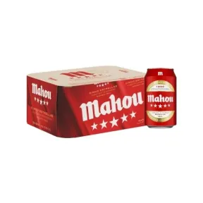 Mahou 5 Estrellas: 4 Packs de 12 Latas de Cerveza