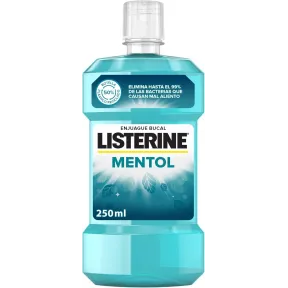 Listerine Mentol 250 ml, enjuague bucal con flúor y protección