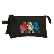 Estuche Triple de Poliéster R2D2 de Star Wars, Negro