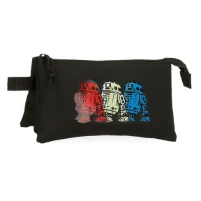 Estuche Triple de Poliéster R2D2 de Star Wars, Negro