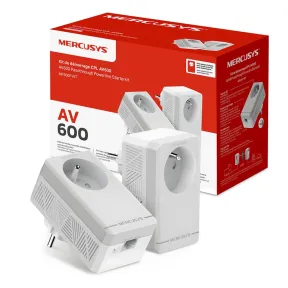 Kit Mercusys MP300P Powerline AV600 con Enchufe Pasante