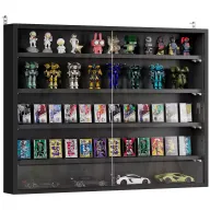 Vitrina Negra HOMCOM con Puertas y Estantes Ajustables 80x60 cm
