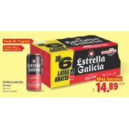 Estrella Galicia 18x33cl: 6 latas gratis en Lidl