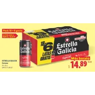 Estrella Galicia 18x33cl: 6 latas gratis en Lidl