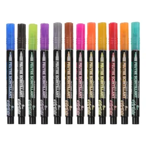 Rotuladores Metálicos de Alcohol: 12 Colores Brillantes