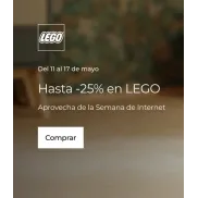 Descuento de 20% en 1 y 25% en 2 unidades de Lego