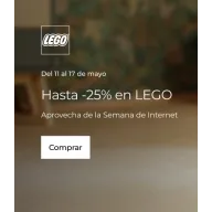 Descuento de 20% en 1 y 25% en 2 unidades de Lego