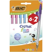 Bolígrafos de Colores BIC Cristal Fun, Pack de 8 unidades