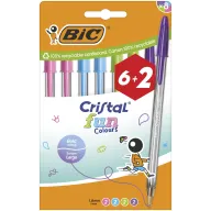 Bolígrafos de Colores BIC Cristal Fun, Pack de 8 unidades