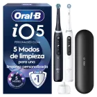 Cepillos Eléctricos Oral-B iO 5N, Pack de 2, Negro y Blanco