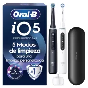 Cepillos Eléctricos Oral-B iO 5N, Pack de 2, Negro y Blanco