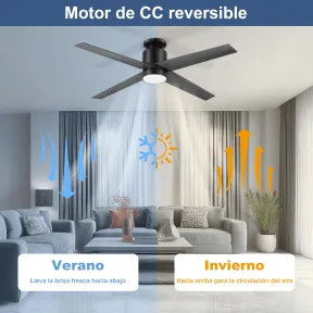 Ventilador de Techo 132 cm con Luz y Mando a Distancia