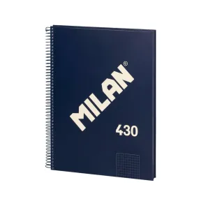 Cuaderno A4 Tapa Dura Azul Marino, 80 Hojas Cuadrícula 5x5mm