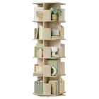 Estantería Giratoria de 5 Niveles para Libros en Madera