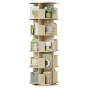 Estantería Giratoria de 5 Niveles para Libros en Madera