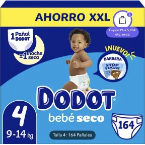Dodot talla 4 - 164 pañales secos a solo 0.25€ cada uno