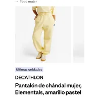 Pantalón de chándal mujer Elementals amarillo pastel y blanco