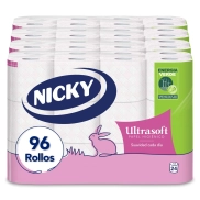 Papel Higiénico Nicky Ultrasoft | 96 rollos y aroma a talco