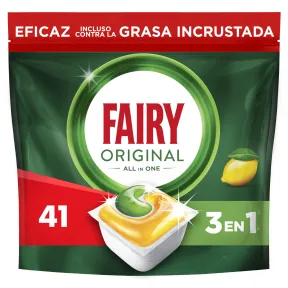 Cápsulas de Lavavajillas Fairy Limón Original, 41 Unidades