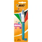 BIC Bolígrafo Retráctil 4 Colores Shine, Metálicos Surtidos