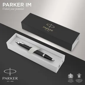 Bolígrafo PARKER IM Negro Mate con Detalles Cromados