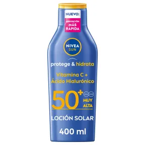 Protector Solar NIVEA SUN FP50+ - Hidrata y Protege - 400 ml