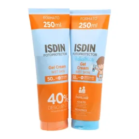 Pack Gel Crema Isdin SPF50 para Adultos y Niños 500ml