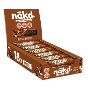 Barritas Raw de Fruta y Frutos Secos Nākd. Cocoa Delight