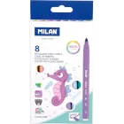 Rotuladores pastel MILAN, caja de 8 con punta cónica