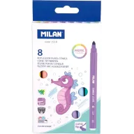 Rotuladores pastel MILAN, caja de 8 con punta cónica