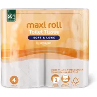 Papel higiénico suave acolchado Maxi Roll, 4 rollos de 500 desgarros