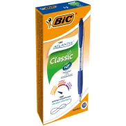 Bolígrafos Retráctiles Azul BIC Atlantis Soft - Caja 12 Unidades