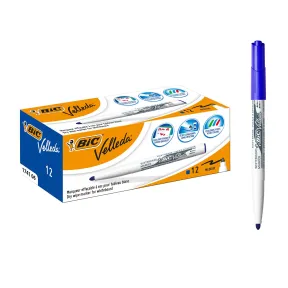 Rotuladores para Pizarra Blanca BIC Velleda 1741, Azul, 12 Uds.